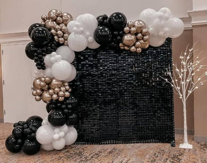 Black Sequin Shimmer Backdrop Wall Panels For Birthday Wedding Baby Shower Bridal