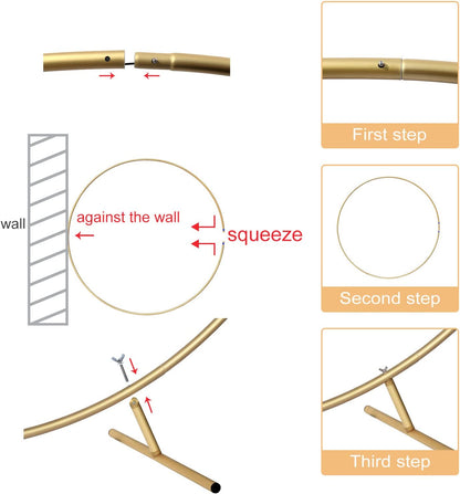 6.7Ft 7.2Ft Round Aluminum Wedding Birthday Arch Photo Booth Backdrop Stand