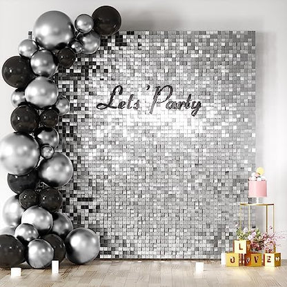 Sliver Sequin Shimmer Backdrop Wall Panels For Birthday Wedding Party Event Decoration