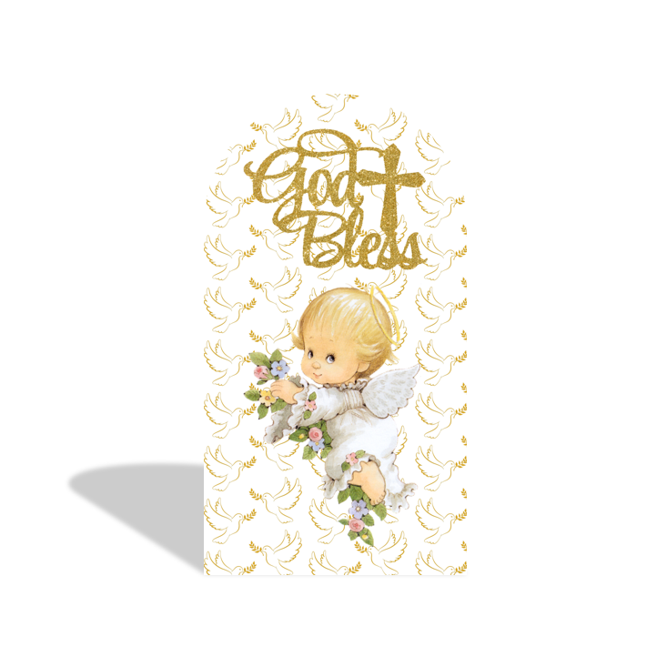 Baptism God Bless Baby Shower Baptism Party Arch Backdrop Wall Cloth Cover