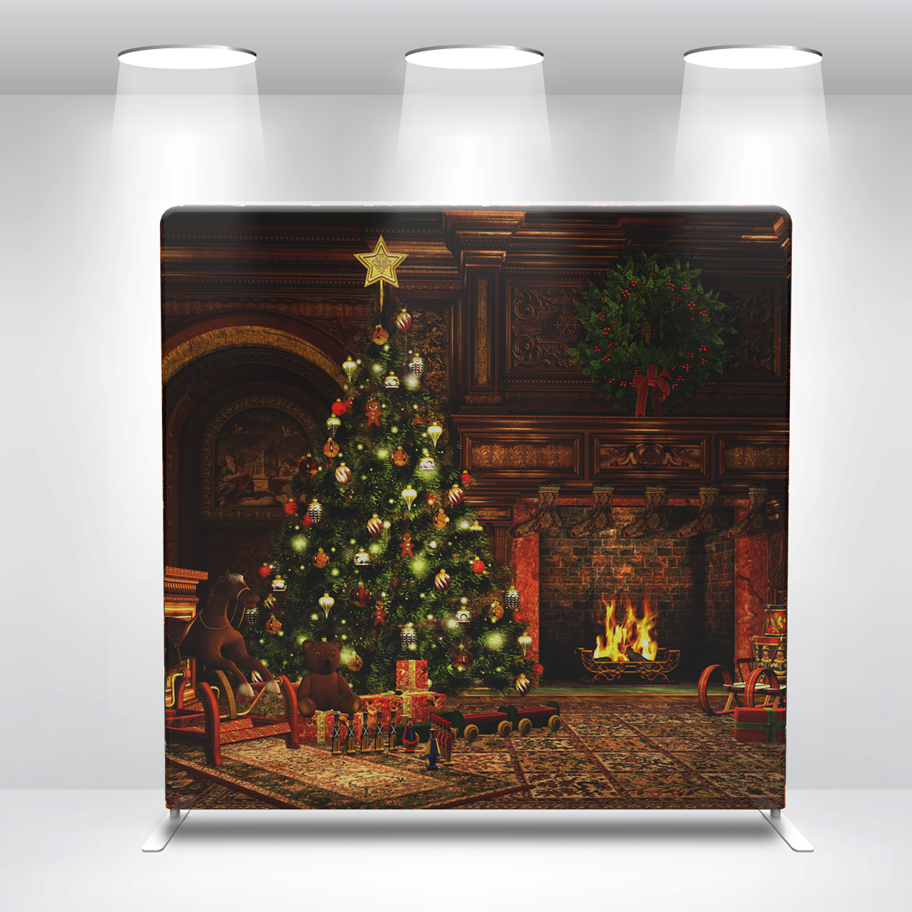 Merry Christmas Decoration Pillow Case Photo Booth Backdrop Wall Cover With Stand