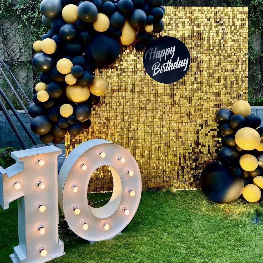Gold Shimmer Sequin Backdrop Wall Panels For Birthday Wedding Baby Shower Bridal