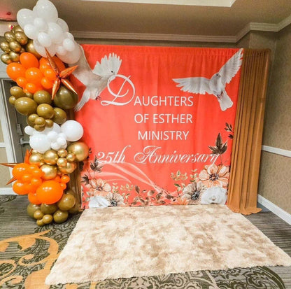 Custom Step And Repeat Fabric Backdrop For Birthday Wedding Party Decoration