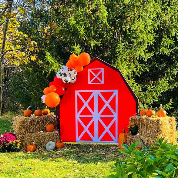 7x7ft Farm House Barn Arch Backdrop Wall Cover Stand For Birthday Baby Shower Party Decoration