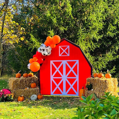 7x7ft Farm House Barn Arch Backdrop Wall Cover Stand For Birthday Baby Shower Party Decoration
