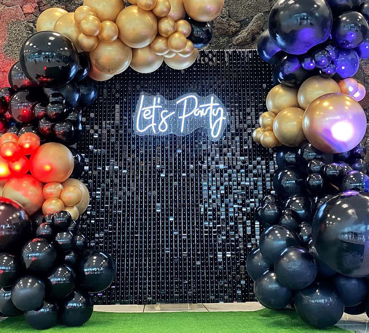 Black Sequin Shimmer Backdrop Wall Panels For Birthday Wedding Baby Shower Bridal