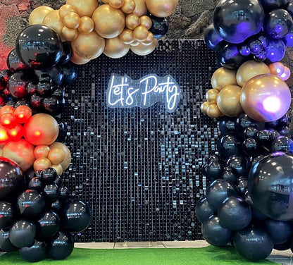 Black Sequin Shimmer Backdrop Wall Panels For Birthday Wedding Baby Shower Bridal