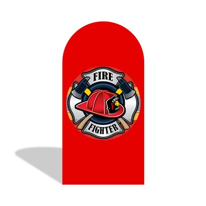 Fireman Firefighter Fire Truck Theme Arch Backdrop Wall Cloth Cover For Birthday Baby Shower Party
