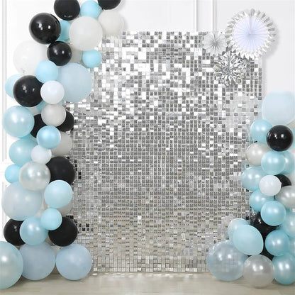 Sliver Sequin Shimmer Backdrop Wall Panels For Birthday Wedding Party Event Decoration