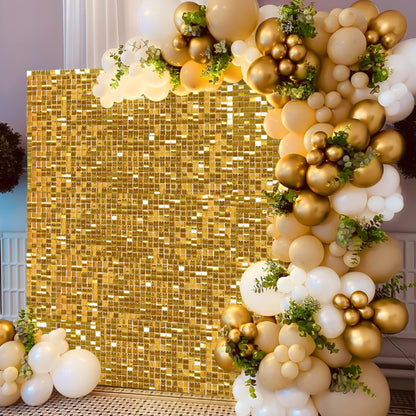 Gold Shimmer Sequin Backdrop Wall Panels For Birthday Wedding Baby Shower Bridal