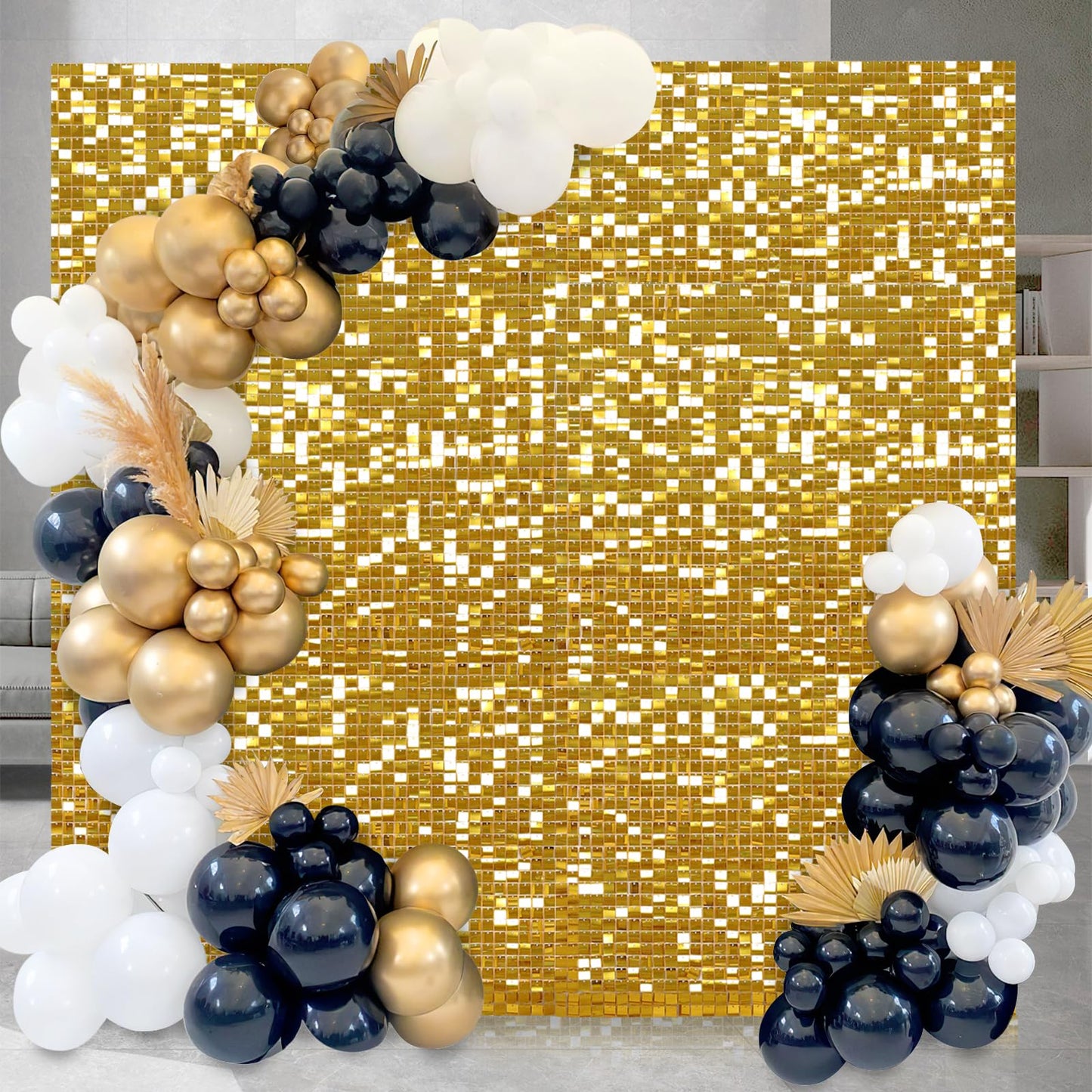 Gold Shimmer Sequin Backdrop Wall Panels For Birthday Wedding Baby Shower Bridal