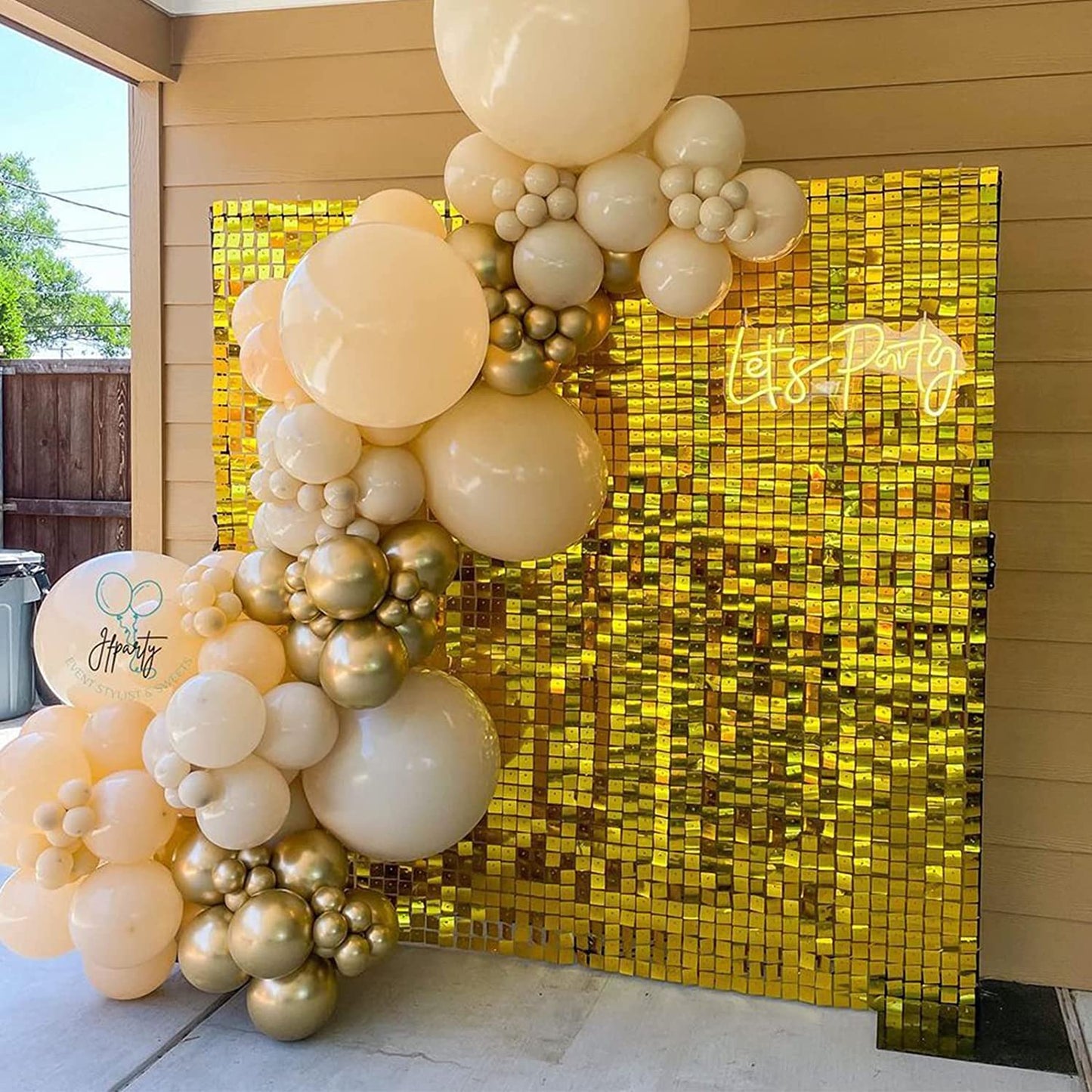 Gold Shimmer Sequin Backdrop Wall Panels For Birthday Wedding Baby Shower Bridal