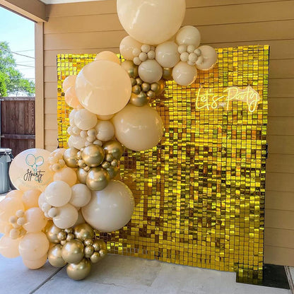 Gold Shimmer Sequin Backdrop Wall Panels For Birthday Wedding Baby Shower Bridal