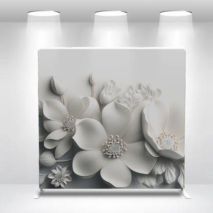3D Flower Pillow Case Photo Booth Straight Backdrop Wall Cover With Stand For Birthday Party Photography Photo Shoot Studio Props