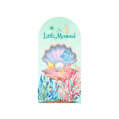 The Little Mermaid Happy Birthday Party Arch Backdrop Wall Cloth Cover