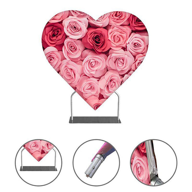 Mather's Day Heart Shape Backdrop Cover With Stand