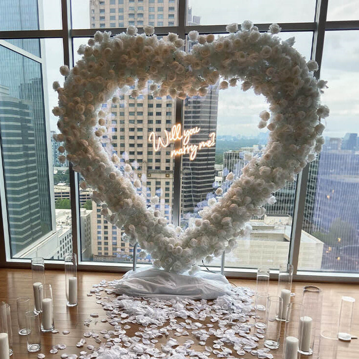 8ft Double Layer Shape Loop Flower Heart Backdrop Stand