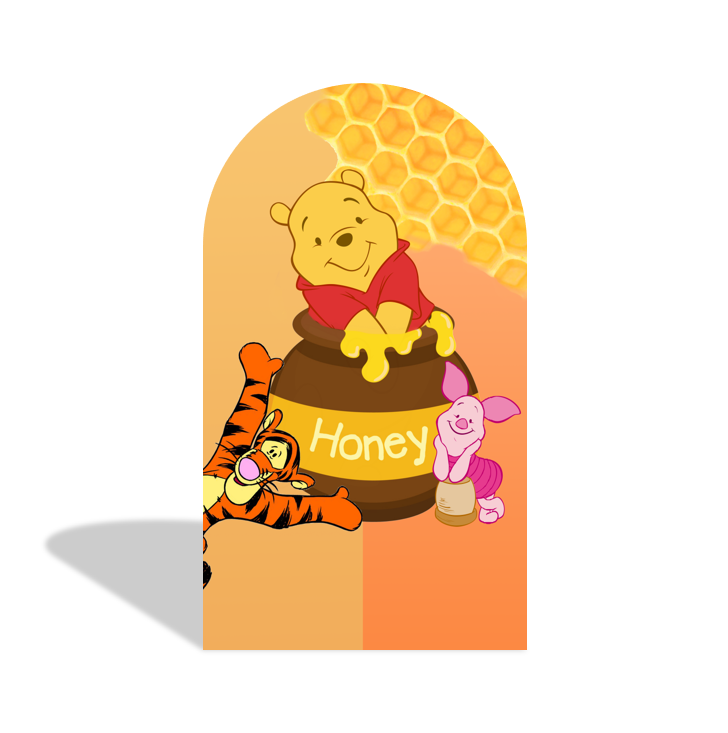 Winnie the poor birthday party decoration arch backdrop cover plinth cylinder pedestal cover
