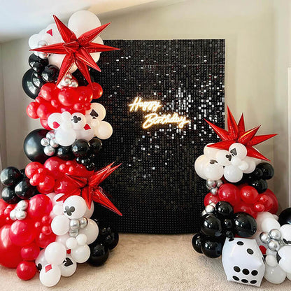 Black Sequin Shimmer Backdrop Wall Panels For Birthday Wedding Baby Shower Bridal