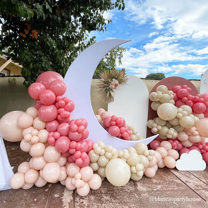 6.5ft Crescent Half Moon Shape Arch Backdrop Stand For Wedding Birthday Baby Shower