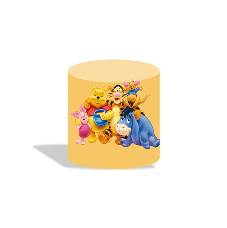 Winnie the poor birthday party decoration arch backdrop cover plinth cylinder pedestal cover