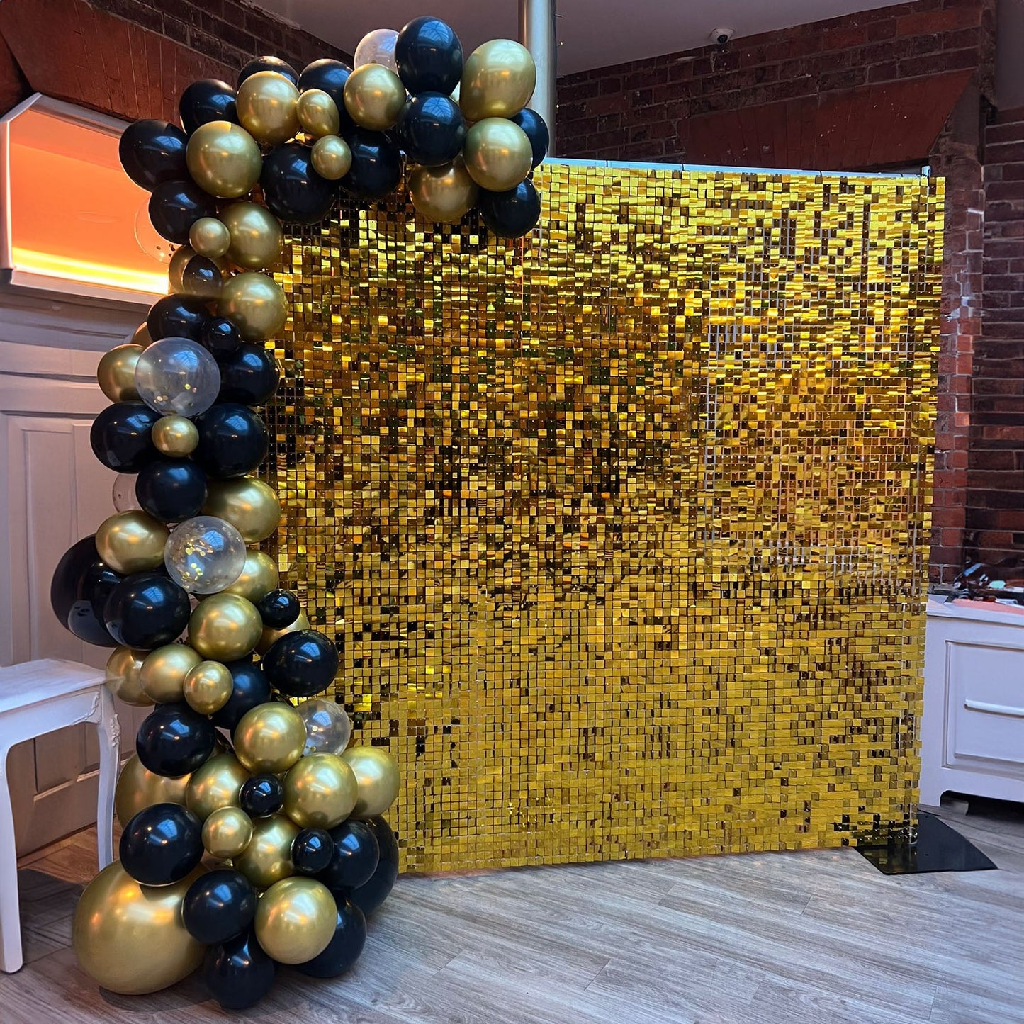 Light Gold Shimmer Sequin Backdrop Wall Panels For Birthday Wedding Baby Shower Bridal