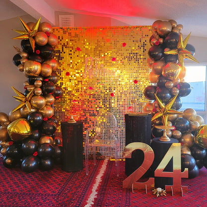 Gold Shimmer Sequin Backdrop Wall Panels For Birthday Wedding Baby Shower Bridal