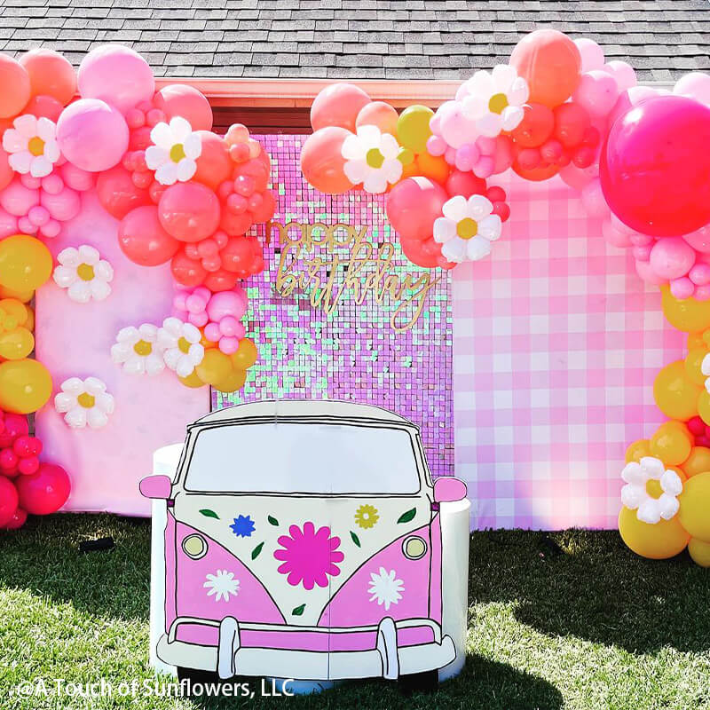 Gradient Iridescent Pink Sequin Shimmer Backdrop Wall Panels For Birthday Wedding Party Event Decoration