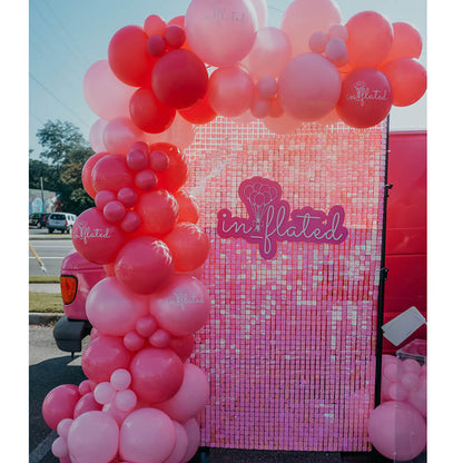 Gradient Iridescent Pink Sequin Shimmer Backdrop Wall Panels For Birthday Wedding Party Event Decoration