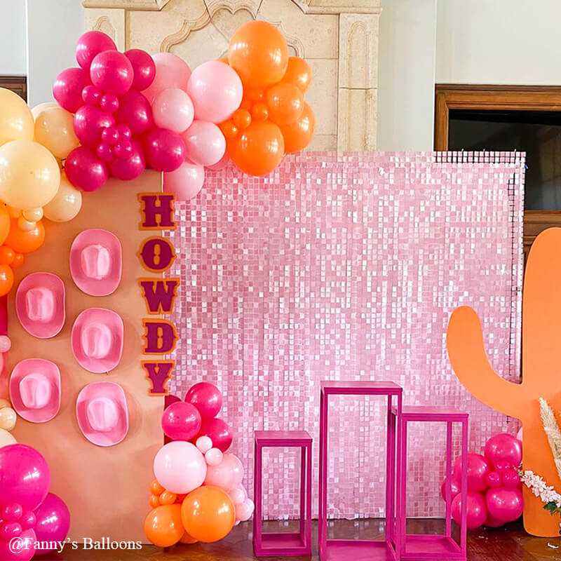 Gradient Iridescent Pink Sequin Shimmer Backdrop Wall Panels For Birthday Wedding Party Event Decoration