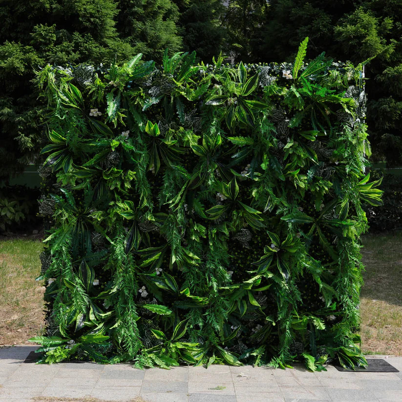 Handmade Artificial Cloth Curtain Tropical Green Palm Plant Wall For Birthday Baby Shower Wedding Backdrop Decoration Outdoor Event Party Decor Props