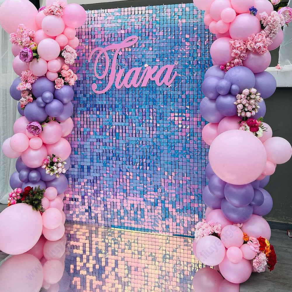 Shimmer Sequin Wall Birthday Party Photo Booth Backdrop- Various colors available Pink Gold Green Sliver White