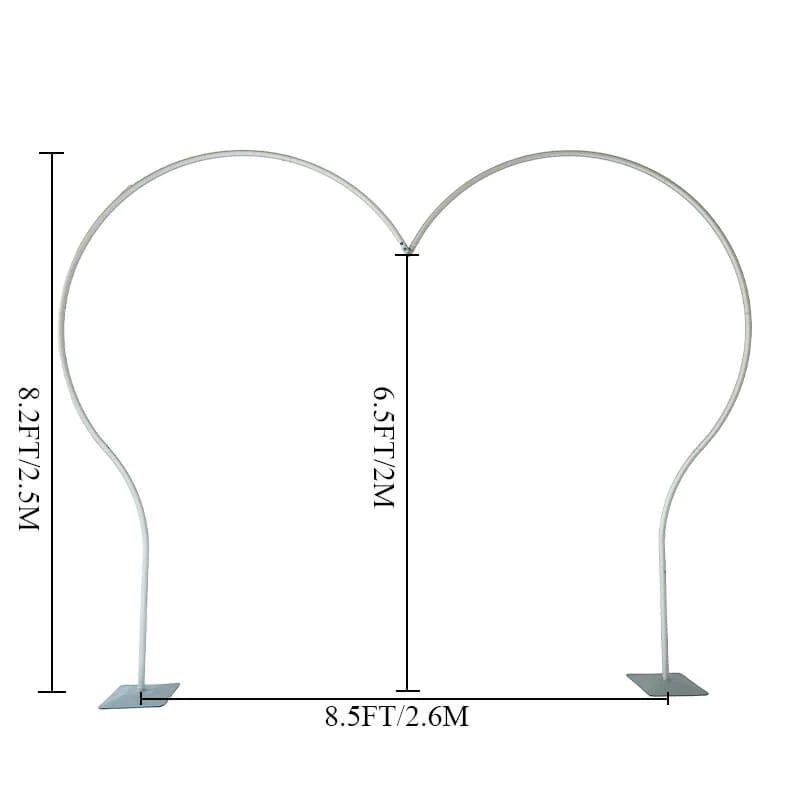 8.5x8.2ft Birthday Wedding Aluminum Heart Shape Balloon Arch Stand