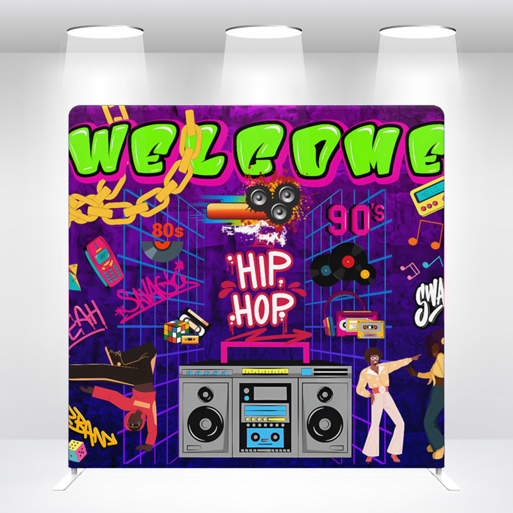 Rapper Backdrops Hip Hop Graffiti Theme Tension Fabric Backdrop Wall Cover With Stand F ...