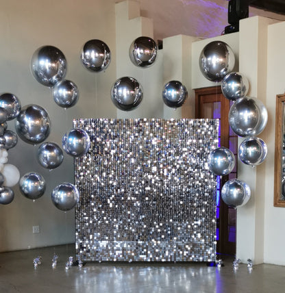 Sliver Sequin Shimmer Backdrop Wall Panels For Birthday Wedding Party Event Decoration
