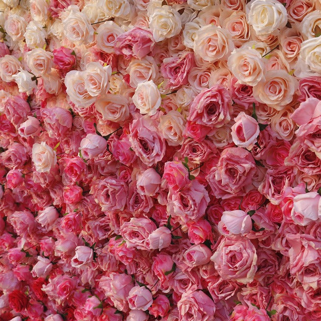 Rolling Up Cloth Curtain Silk Flower Wall For Birthday Wedding Backdrop Decoration Outdoor Event Party Decor Props