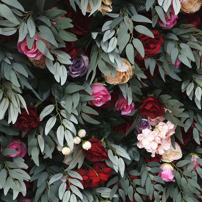 Cloth Curtain Silk Flower Wall For Birthday Wedding Backdrop Decoration Outdoor Event Party Decor Props
