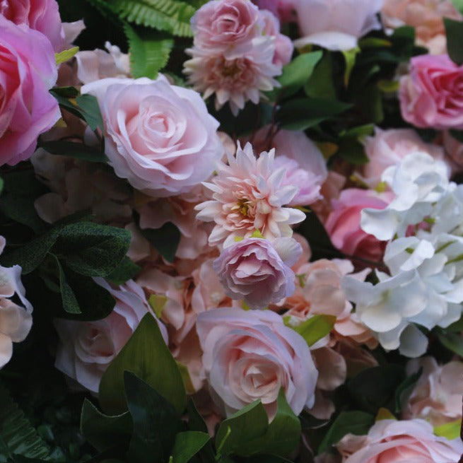 Handmade Artificial Fabric Rolling Up Curtain Flower Wall Backdrop For Birthday Wedding Decor