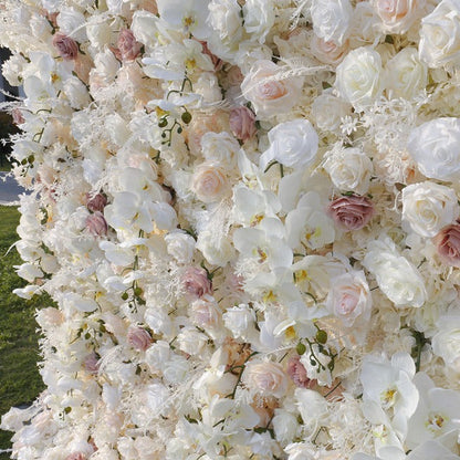 Handmade Artificial Cloth Curtain Silk Flower Wall Wedding Backdrop Decoration Outdoor Event Party Decor Props