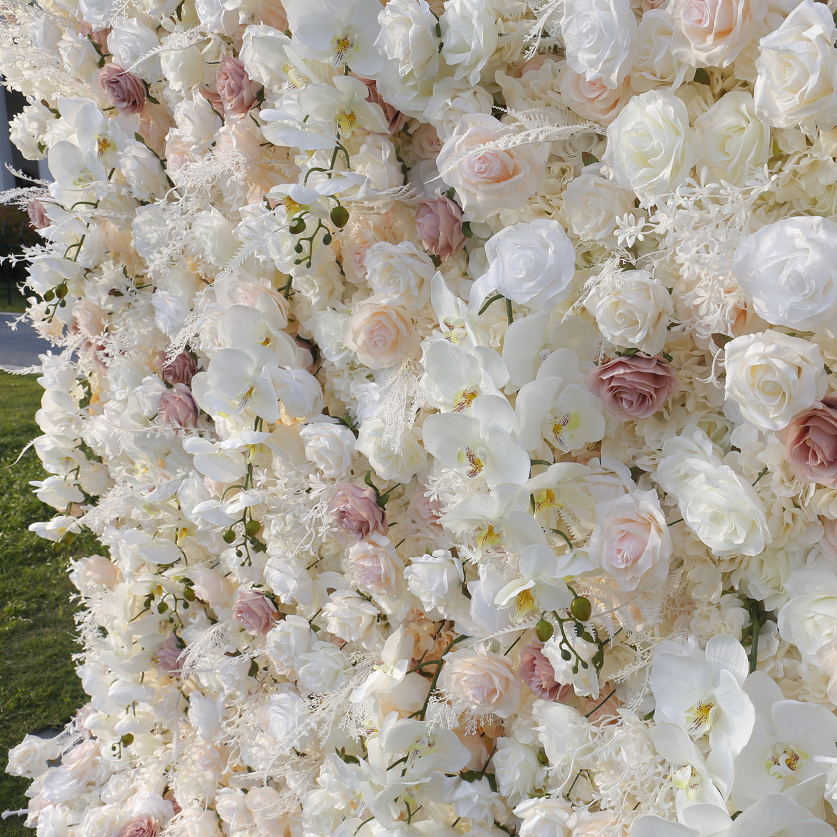 Handmade Artificial Cloth Curtain Silk Flower Wall Wedding Backdrop Decoration Outdoor Event Party Decor Props