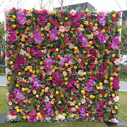 Cloth Curtain Silk Flower Wall For Birthday Wedding Backdrop Decoration Outdoor Event Party Decor Props