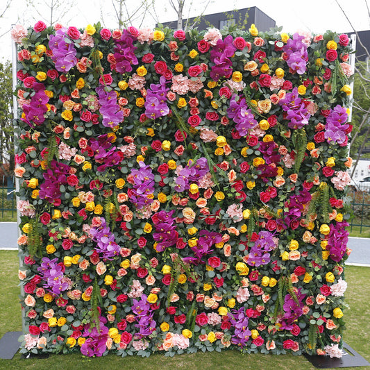 Cloth Curtain Silk Flower Wall For Birthday Wedding Backdrop Decoration Outdoor Event Party Decor Props