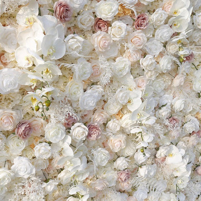 Handmade Artificial Cloth Curtain Silk Flower Wall Wedding Backdrop Decoration Outdoor Event Party Decor Props