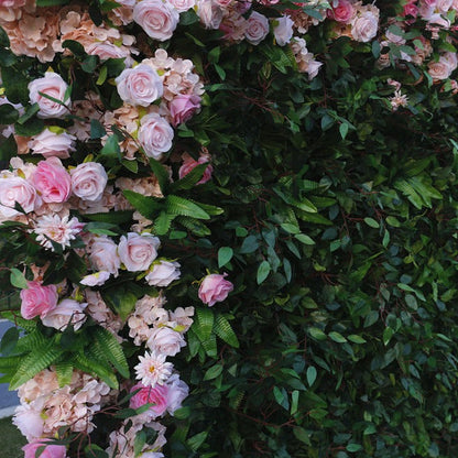 Handmade Artificial Fabric Rolling Up Curtain Flower Wall Backdrop For Birthday Wedding Decor