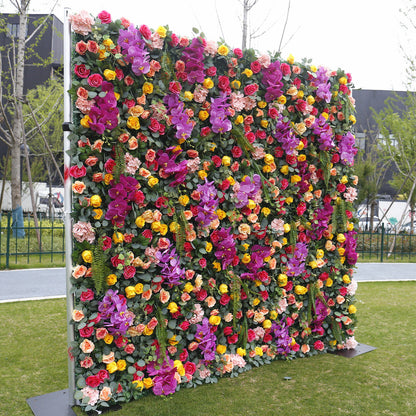 Cloth Curtain Silk Flower Wall For Birthday Wedding Backdrop Decoration Outdoor Event Party Decor Props