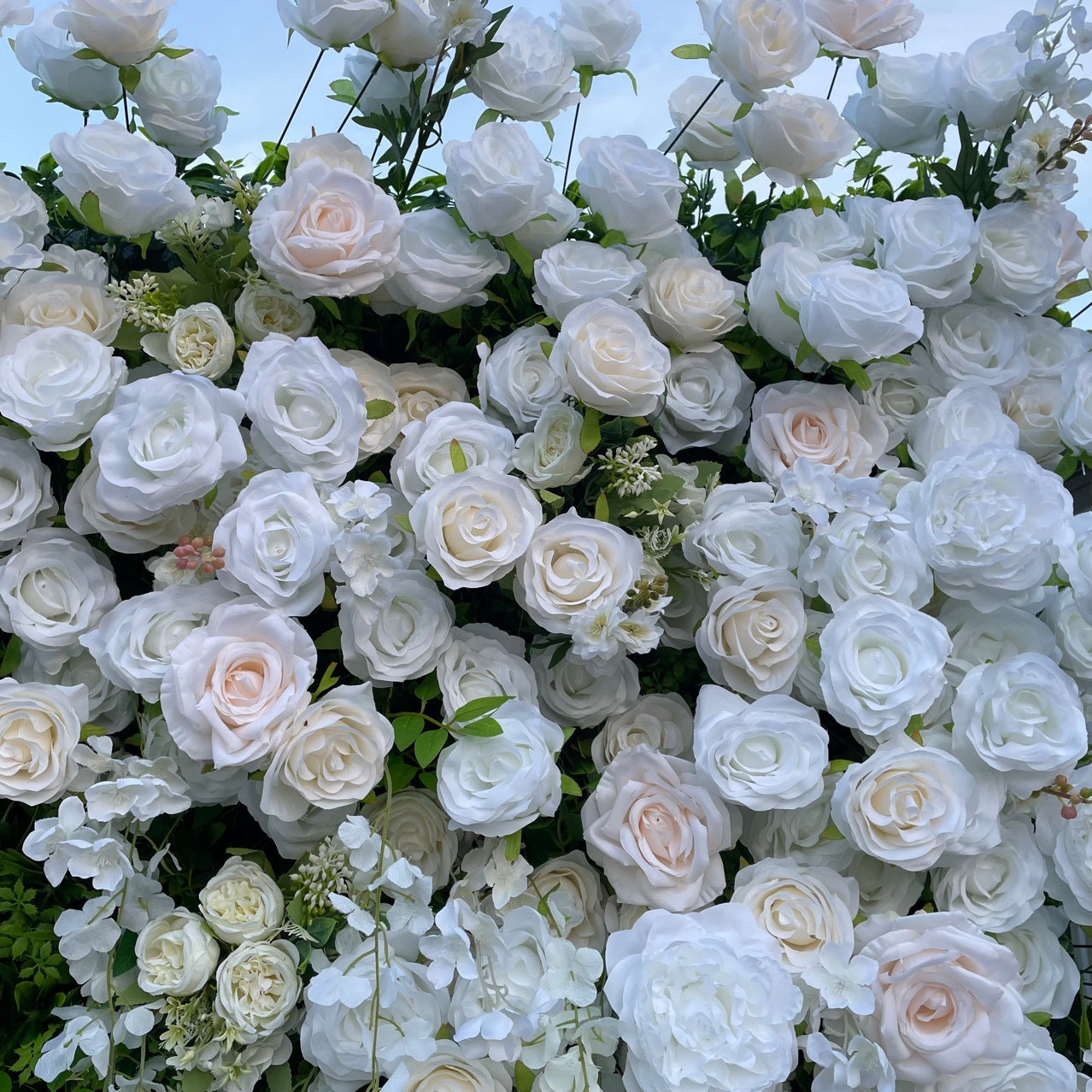 Handmade Artificial Cloth Curtain Silk Flower Wall For Birthday Wedding Backdrop Decoration Outdoor Event Party Decor Props