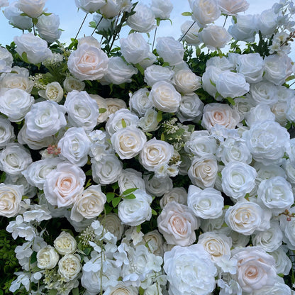 Handmade Artificial Cloth Curtain Silk Flower Wall For Birthday Wedding Backdrop Decoration Outdoor Event Party Decor Props