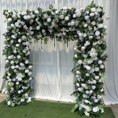 Handmade Artificial Cloth Curtain Silk Flower Wall Arch Wedding Backdrop Decoration Outdoor Event Party Decor Props