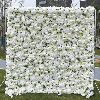 Handmade Artificial Cloth Curtain Silk Flower Wall Wedding Backdrop Decoration Outdoor Event Party Decor Props