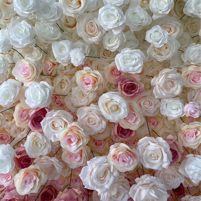 Handmade Artificial Cloth Curtain Silk Flower Wall Wedding Backdrop Decoration Outdoor Event Party Decor Props
